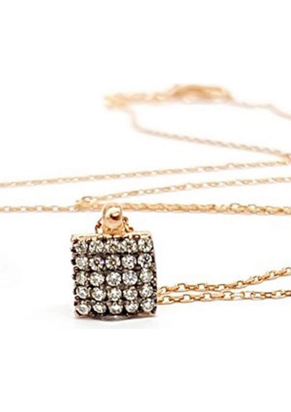 elmas montür minimal gümüş kolye