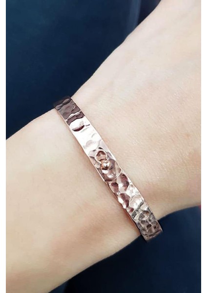 El işi Dövme Gümüş Üzerine rose altın kaplama Bileklik