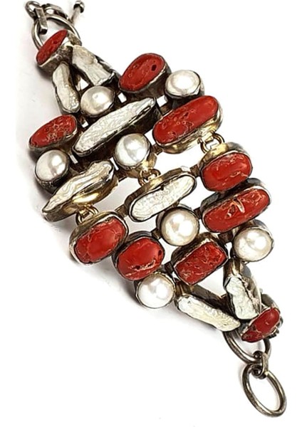 Mercan taşlı barok incili tasarım el isi lüks bileklik modelleri