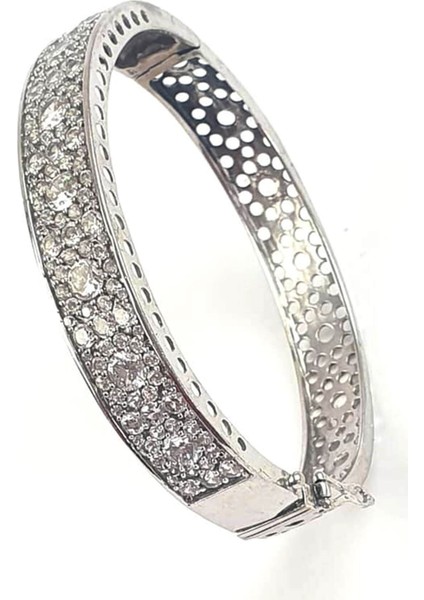 PIRLANTA ışıltısında zirkon taş detaylı gümüş lüks bilezik fırsatları