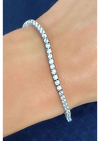 Swarovski taşlı 925 ayar gümüş suyolu bileklik