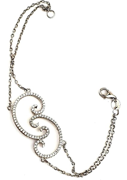 Pırlanta ışıltısında zirkon taşlı 925 ayar gümüş modern bileklik fiyatları