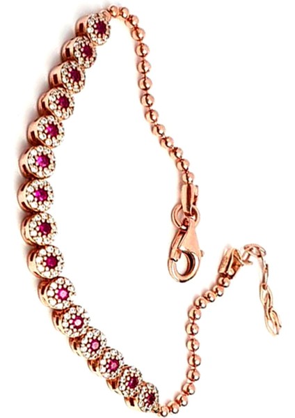 Kök yakut taşlı gümüş rose suyolu bileklik fiyatları