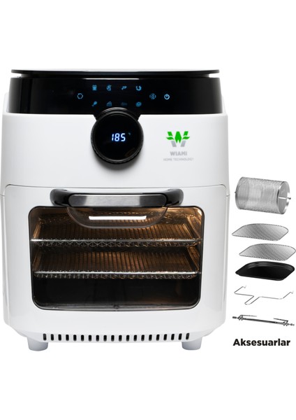 Akıllı Airfryer 12 L Yağsız Hava Fritözü Tek Hazneli Çıkarılabilir Kapak Enerji Tasarrufu fırsatları