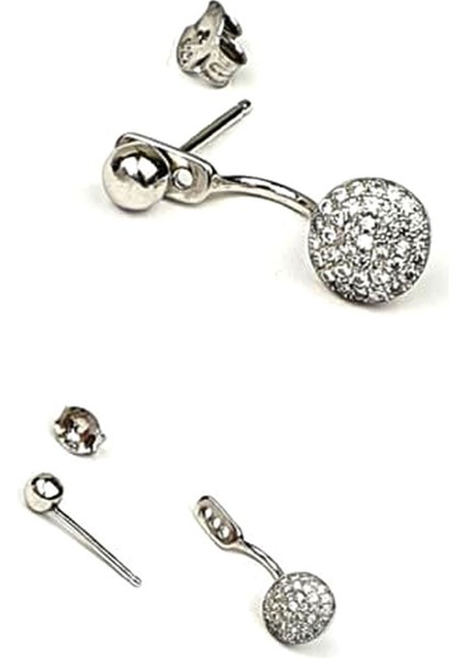 Zirkon taşlı gümüş earcuff cift küpe fiyatları