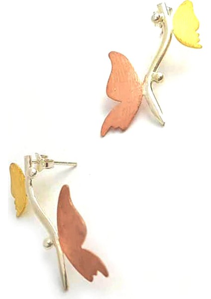 Kelebek figürlü gümüş tasarım küpe fiyatları