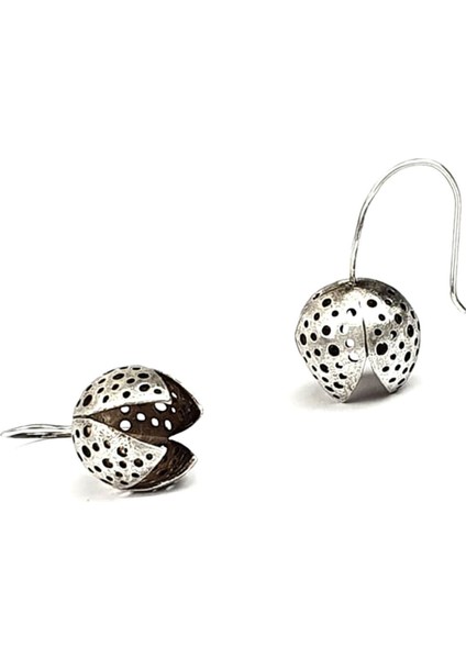 Lale figürlü el işi tasarım gümüş küpe modelleri