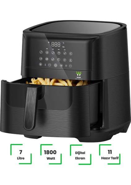 Fritöz 7 Litre Akıllı Yağsız Airfryer