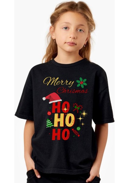 Yılbaşı T-Shirtü Hohoho Merry Christmas Yılbaşı T-Shirt Unisex Pamuklu Noel T-Shirtü Yılbaşı Kostümü