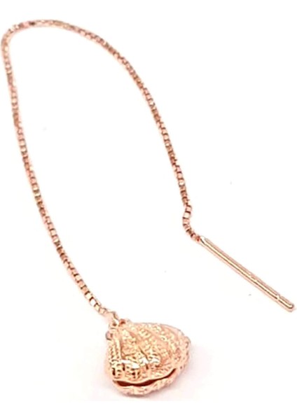 Rose Deniz Kabuğu Gümüş Zincir tek Küpe fiyatları