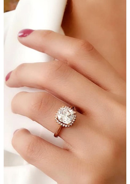 SKY DIAMOND gümüş tek taş yüzük