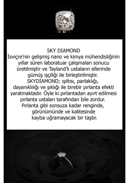 SKY DIAMOND gümüş tek taş yüzük