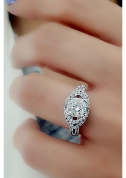 Sky Diamond Taşlı 925ayar Gümüş Tek Taş Yüzük