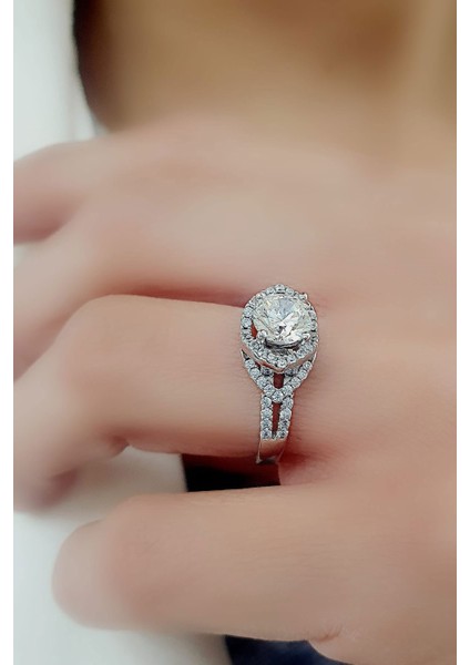 Sky Diamond Taşlı 925ayar Gümüş Tek Taş Yüzük