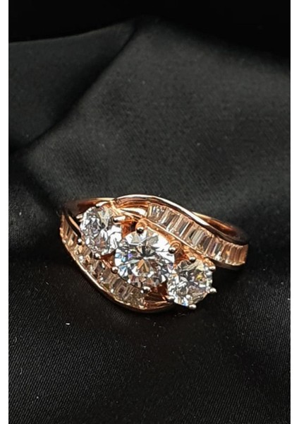 SKY DIAMOND gümüş rose altın kaplama exclusive yüzük fiyatları