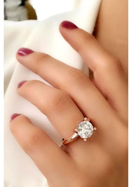 SKY DIAMOND gümüş tek taş yüzük