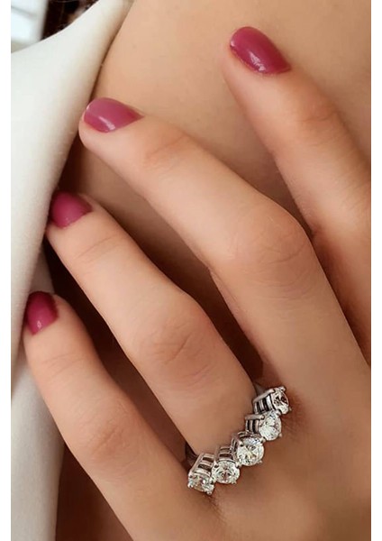 SKY DIAMOND gümüş beş taş yüzük taş