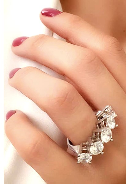 SKY DIAMOND gümüş beş taş yüzük