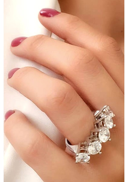 SKY DIAMOND gümüş beş taş yüzük fiyatları