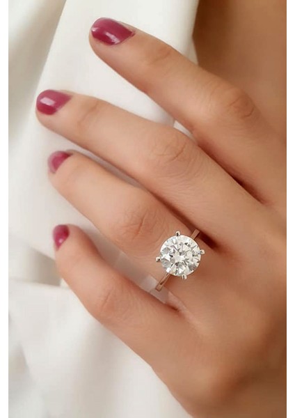 SKY DIAMOND gümüş tek taş yüzük fiyatları