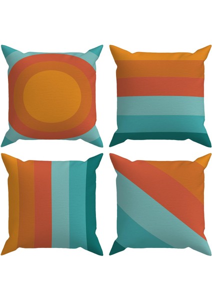 Geometric 4'lü Kırlent Kılıfı DS28