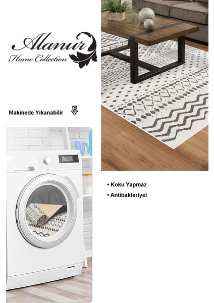Dijital Salon Halısı Yıldız Deri Kaymaz Taban Iskandinav Cade Bej modelleri