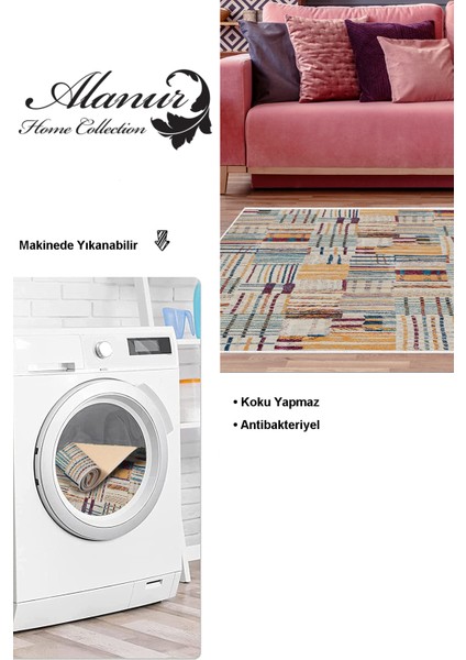 Dijital Salon Halısı Yıldız Deri Kaymaz Taban Modern Harper Renkli modelleri