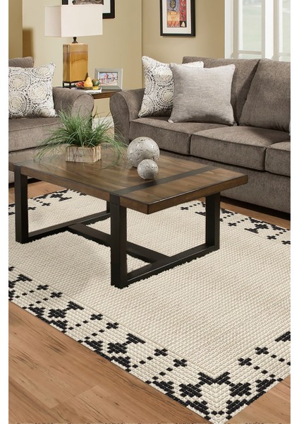 Dijital Salon Halısı Yıldız Deri Kaymaz Taban Modern Kody Bej