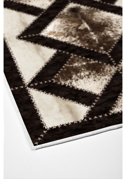 Dijital Salon Halısı Yıldız Deri Kaymaz Taban Modern Posy Kahve fırsatları