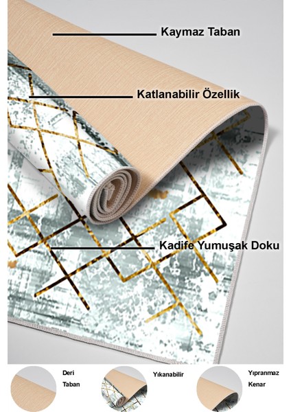 Dijital Salon Halısı Yıldız Deri Kaymaz Taban Modern Brooklyn Gri indirimleri