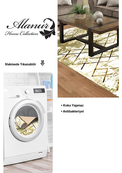 Dijital Salon Halısı Yıldız Deri Kaymaz Taban Modern Brooklyn Kahve modelleri