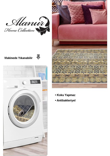 Dijital Salon Halısı Star Pamuk Kaymaz Taban Iskandinav Judie Renkli