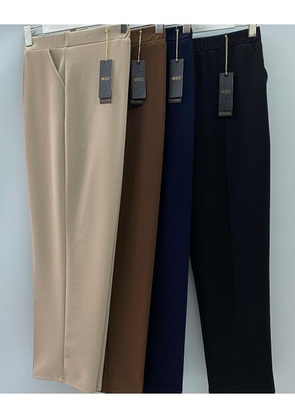 Büyük Beden Enine Boyuna Likralı Scuba Krep Kumaş Çımalı Klasik Anne Pantolon fırsatları