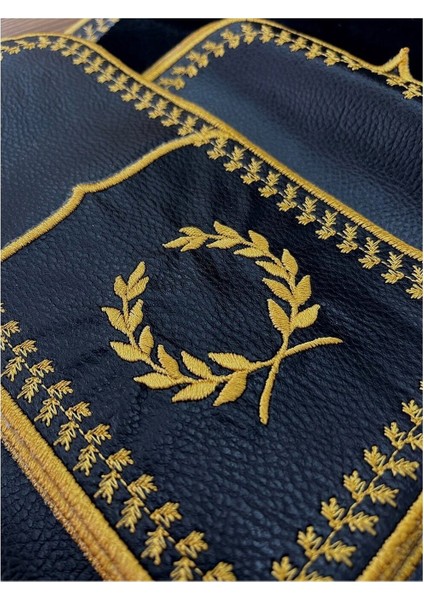 Başak Siyah Gold Amerikan Servis 6 Kişilik 19 Parça Runner Seti Nakışlı Deri Yemek Sunum Takımı fırsatları