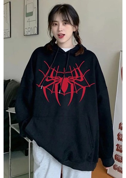 Spiderman Örümcek Ağ Kapşonlu Sweatshirt