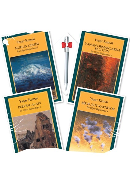 Nuhun Gemisi - Bir Bulut Kaynıyor - Peri Bacaları - Yanan Ormanlarda Elli Gün 4 Kitap - Yaşar Kemal