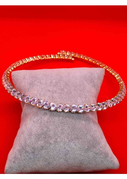 Zd Bellefemme Kadın Çelik Choker Kalp Li Taşlı Gold Kolye