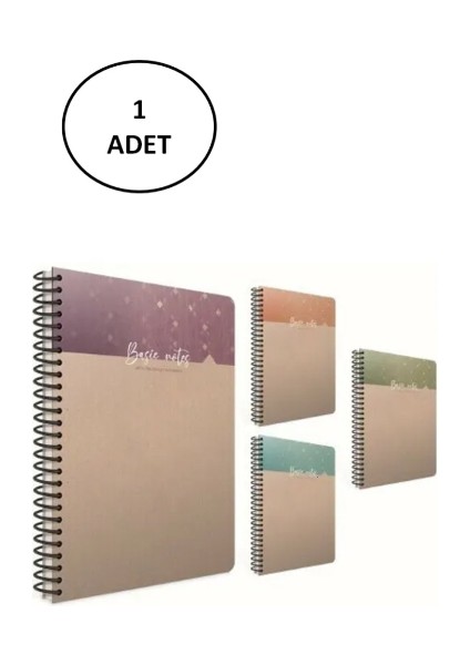 Gıpta Basic Notes Spiralli Sert Kapak Not Defteri A5 100 Yaprak Kareli