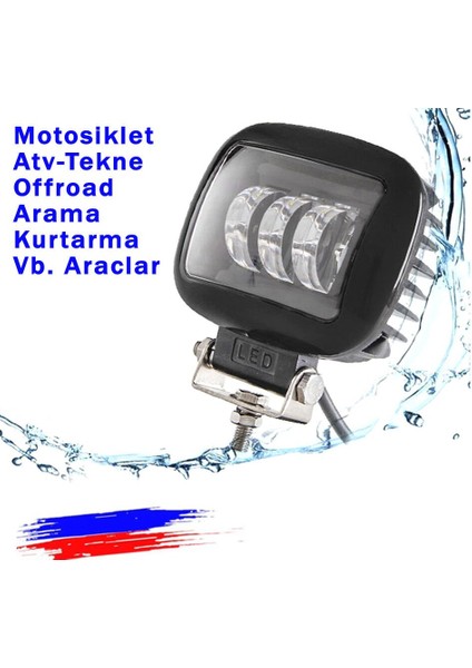 Motosiklet Atv Offroad Tekne Traktör Vb. Araçlar Için Sis Farı 1 Adet