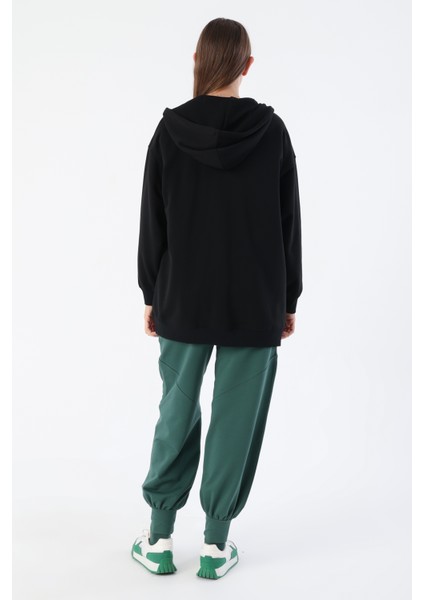 Kanguru Cepli Oversize Sweat Hırka