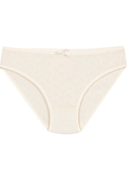 6'Lı Pamuk Kadın Jakarlı Kalpli Bikini Külot Q3575