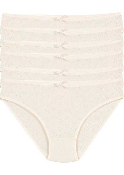 6'Lı Pamuk Kadın Jakarlı Kalpli Bikini Külot Q3575 fiyatları