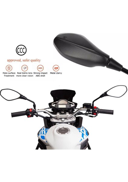 Universal Bmw Suzuki Kawasaki Honda Uyumlu Ayna Seti Siyah