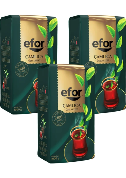 Efor Çay Efor Çamlıca Siyah Dökme Çay 1000GR. 3'lü Set