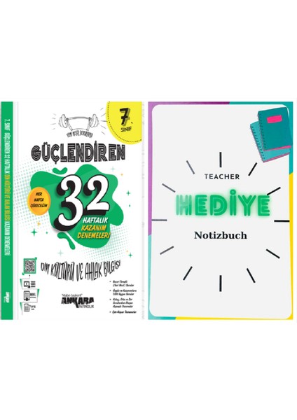 Yeni Müfredat 2024 7.Sınıf Din Kültürü Kültürü ve Ahlak Bilgisi Güçlendiren 32 Haftalık Nesil Deneme Seti