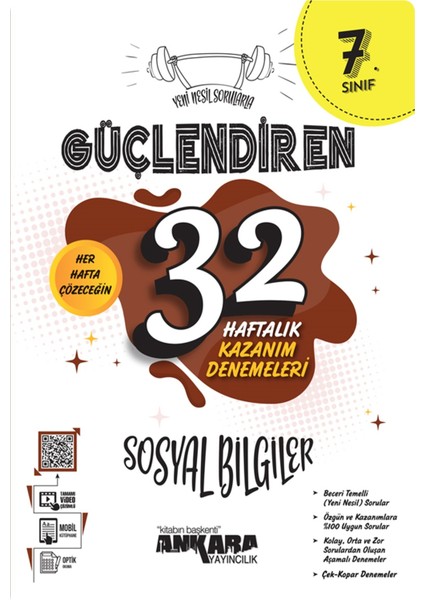 Yeni Müfredat 7.Sınıf Sosyal Bilgiler Güçlendiren 32 Haftalık Kazanım Denemeleri "yeni Nesil Sorularla"