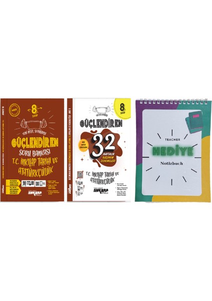 Yeni Müfredat 2024 8.Sınıf Inkılap Tarihi ve Atatürkçülük Güçlendiren Soru Bankası ve 32 Haftalık Deneme