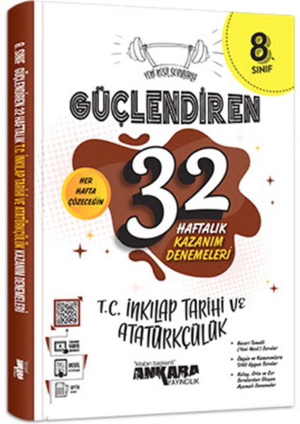 Yeni Müfredat 8.Sınıf Güçlendiren 32 Haftalık T.C. Inkılap Tarihi ve Atatürkçülük Kazanım Deneme