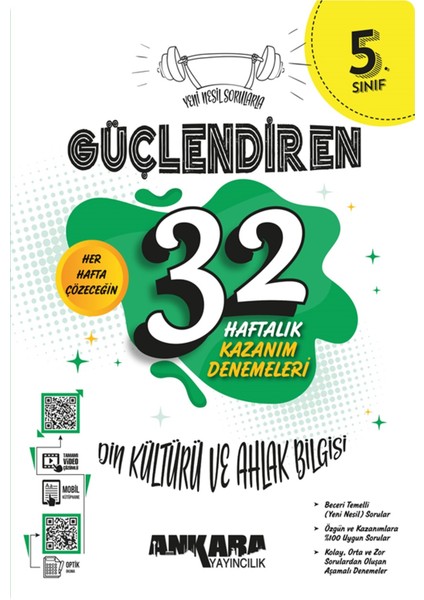 Yeni Müfredat 5.Sınıf Din Kültürü Kültürü Nesil Sorularla Güçlendiren 32 Haftalık Kazanım Denemeler