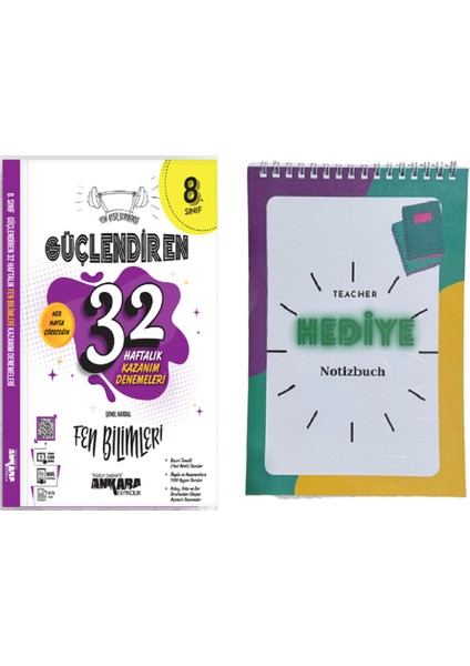 Yeni Müfredat 2024 8.Sınıf Fen Bilimleri Güçlendiren 32 Haftalık Deneme Nesil